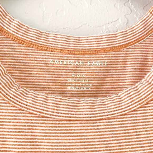 American Eagle Striped Rust Orange Scoop Neck‎ Tank - Picture 4 of 8